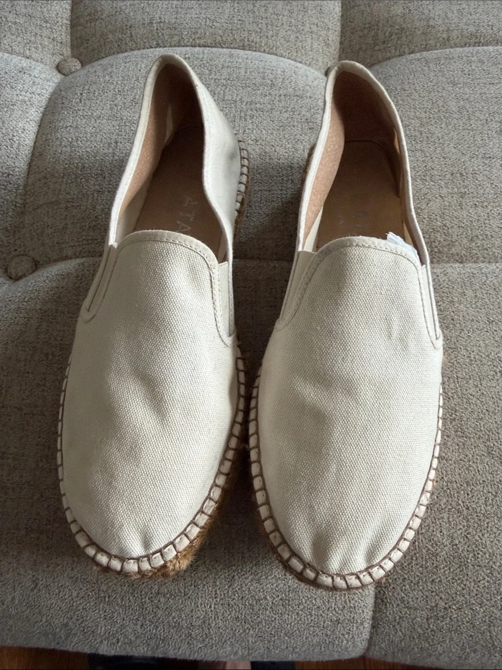 Viscata Barcelona Platform Espadrilles Beige Organic Canvas Spain Size 10/41